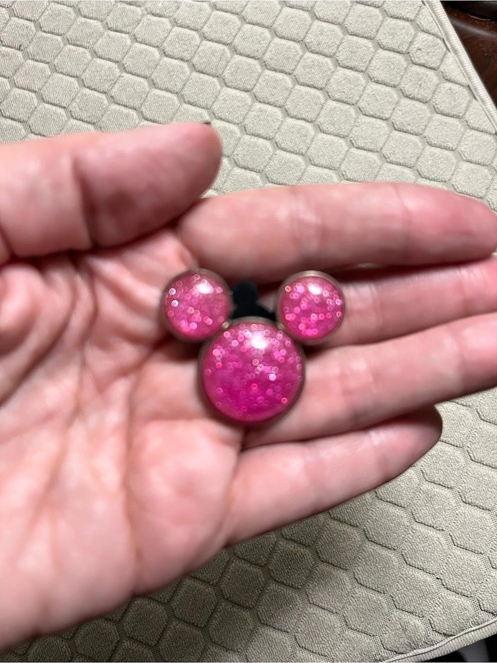 Disney Mickey Mouse Icon - Pink Glitter Pink Glitter Mouse Jewelry